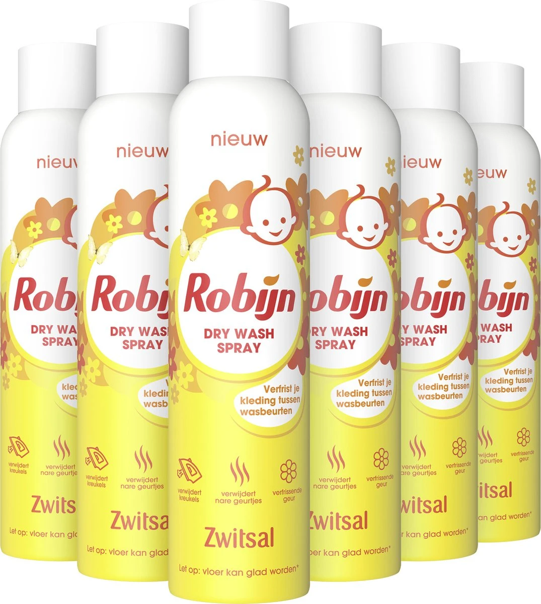 Robijn Zwitsal Dry Wash Spray - 6 X 200 Ml - Voordeelverpakking 2 Robijn Zwitsal Dry Wash Spray - 6 X 200 Ml - Voordeelverpakking