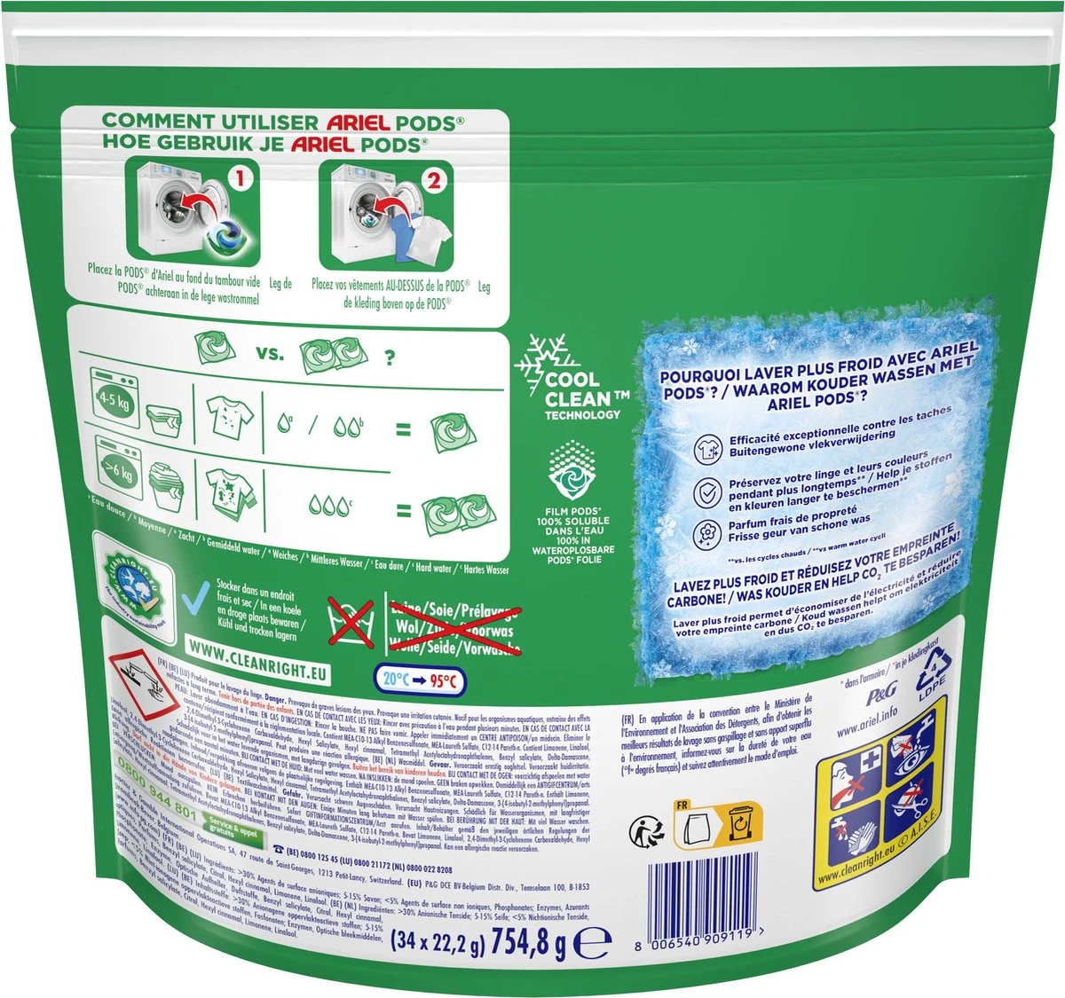 Ariel Wasmiddel Pods +Touch Van Lenor Unstoppables - Kleur - 3 X 34 Wasbeurten Voordeelverpakking 4 Ariel Wasmiddel Pods +Touch Van Lenor Unstoppables - Kleur - 3 X 34 Wasbeurten Voordeelverpakking - Afbeelding 2