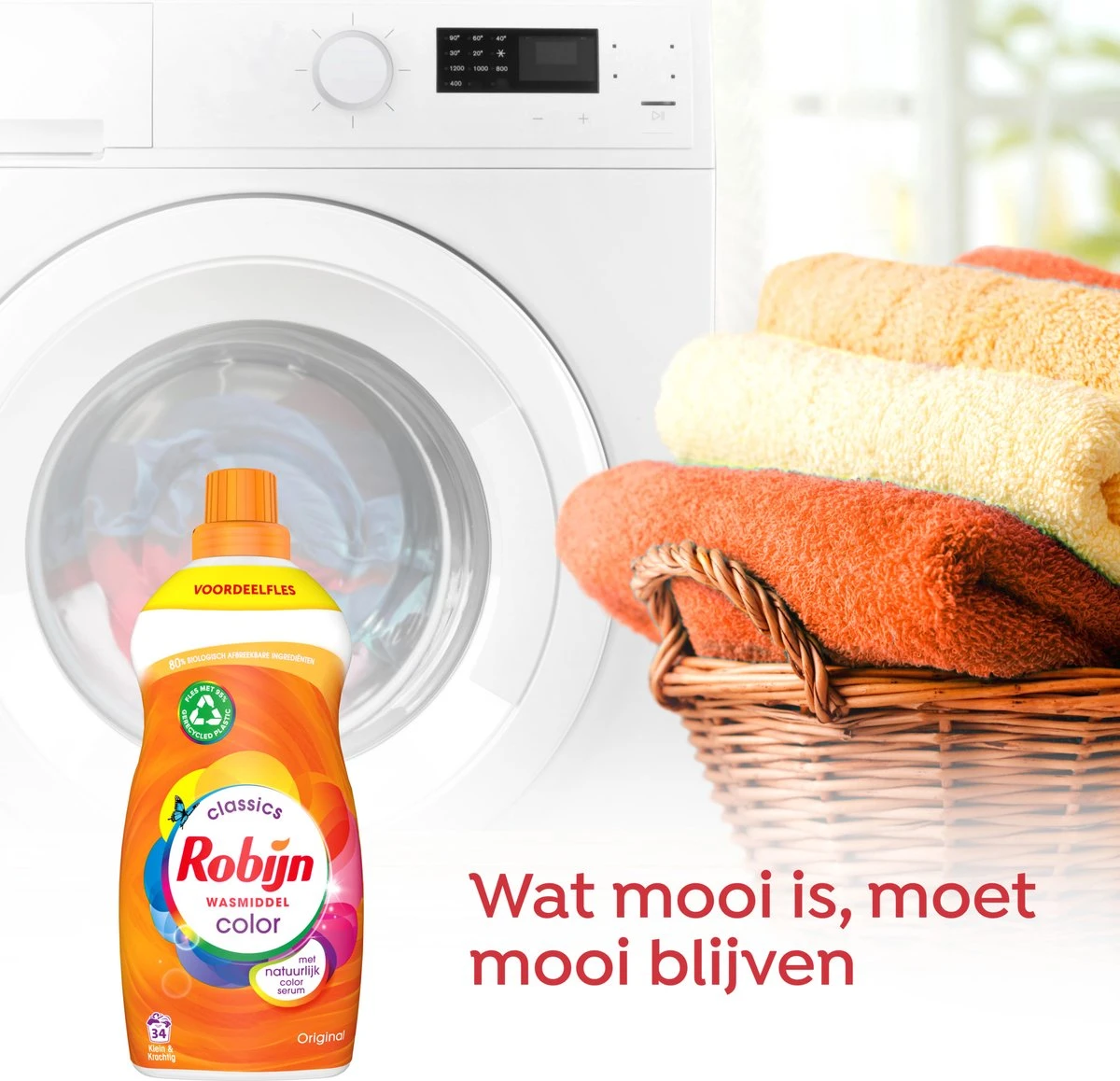 Robijn Klein & Krachtig Classics Color Vloeibaar Wasmiddel - 2 X 34 Wasbeurten - Voordeelverpakking 6 Robijn Klein & Krachtig Classics Color Vloeibaar Wasmiddel - 2 X 34 Wasbeurten - Voordeelverpakking - Afbeelding 4