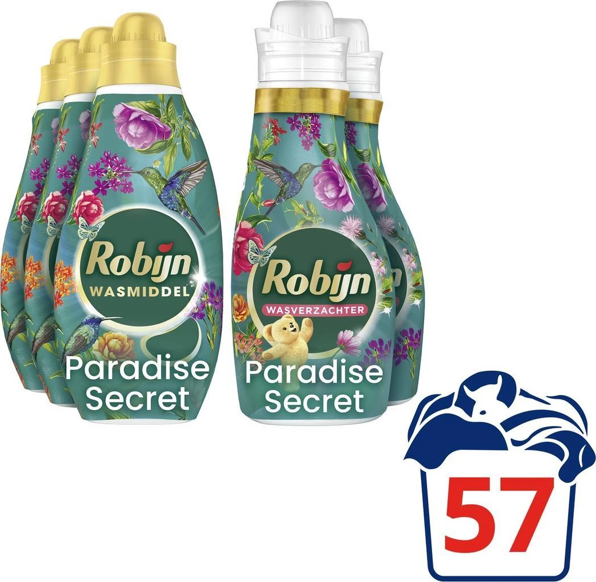 Robijn Paradise Secret Wasmiddel En Wasverzachter - 57 Wasbeurten - Voordeelverpakking 4 Robijn Paradise Secret Wasmiddel En Wasverzachter - 57 Wasbeurten - Voordeelverpakking - Afbeelding 2