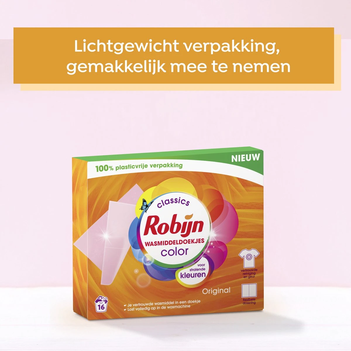 Robijn Classics Color Wasmiddeldoekjes 16 Wasstrips 6 Robijn Classics Color Wasmiddeldoekjes 16 Wasstrips - Afbeelding 4