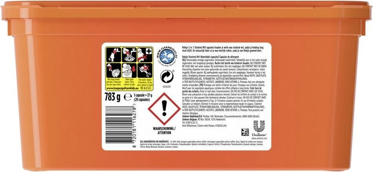 Robijn Stralend Wit Wascapsules - 3 X 29 Wasbeurten - Halfjaarbox 5 Robijn Stralend Wit Wascapsules - 3 X 29 Wasbeurten - Halfjaarbox - Afbeelding 3