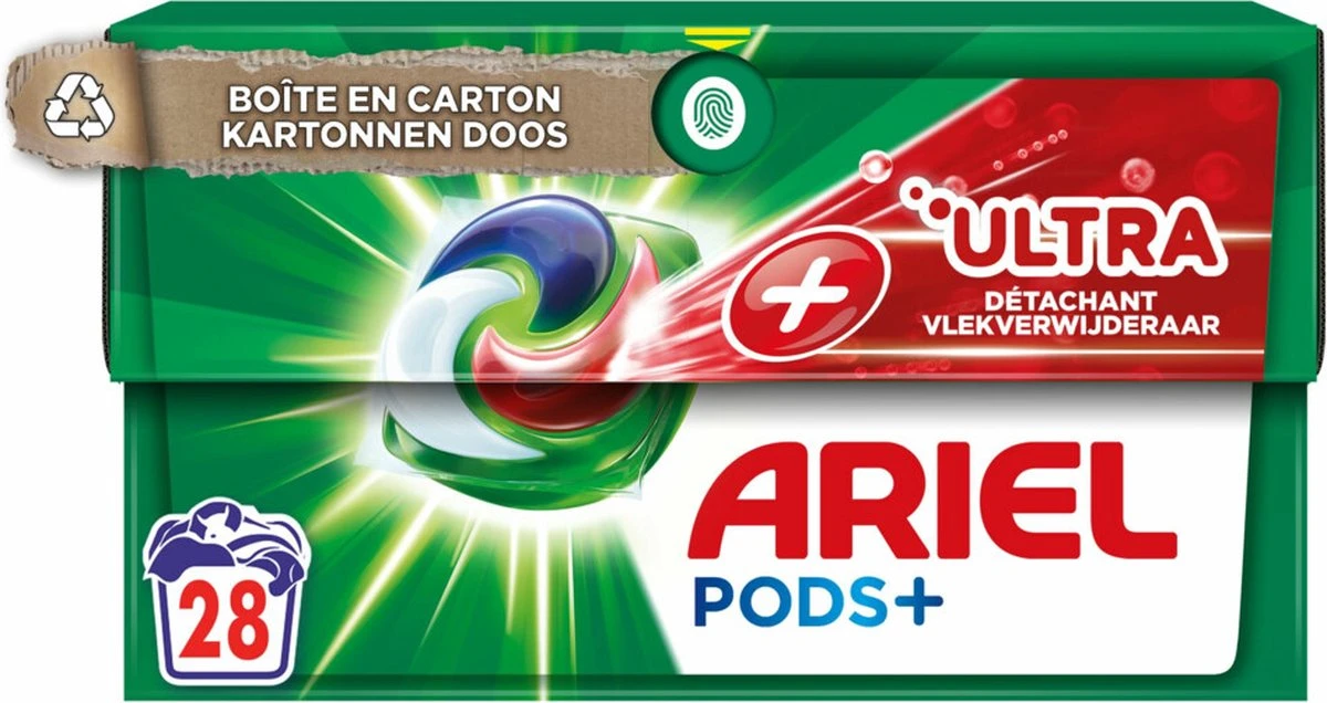 Ariel Wasmiddel Pods + Ultra Vlekverwijderaar - 4 X 28 Wasbeurten - Voordeelverpakking 5 Ariel Wasmiddel Pods + Ultra Vlekverwijderaar - 4 X 28 Wasbeurten - Voordeelverpakking - Afbeelding 3