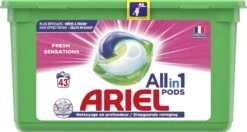 Ariel All In 1 Wasmiddel Pods Fresh Sensations - 3x43 Wasbeurten - Halfjaarbox -Beste Wasserie Winkel 1200x640 3
