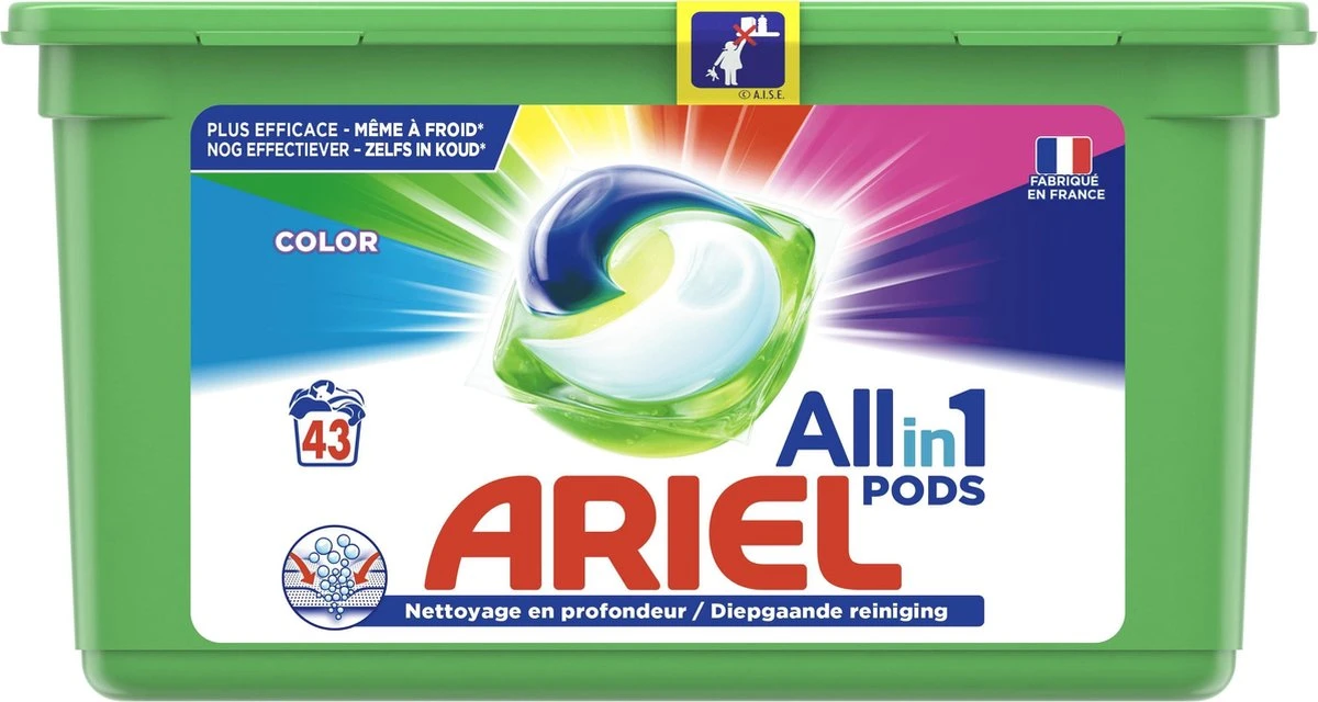 Ariel All In 1 Wasmiddel Pods Kleur Color - 3x43 Wasbeurten - Voordeelverpakking 8 Ariel All In 1 Wasmiddel Pods Kleur Color - 3x43 Wasbeurten - Voordeelverpakking - Afbeelding 6