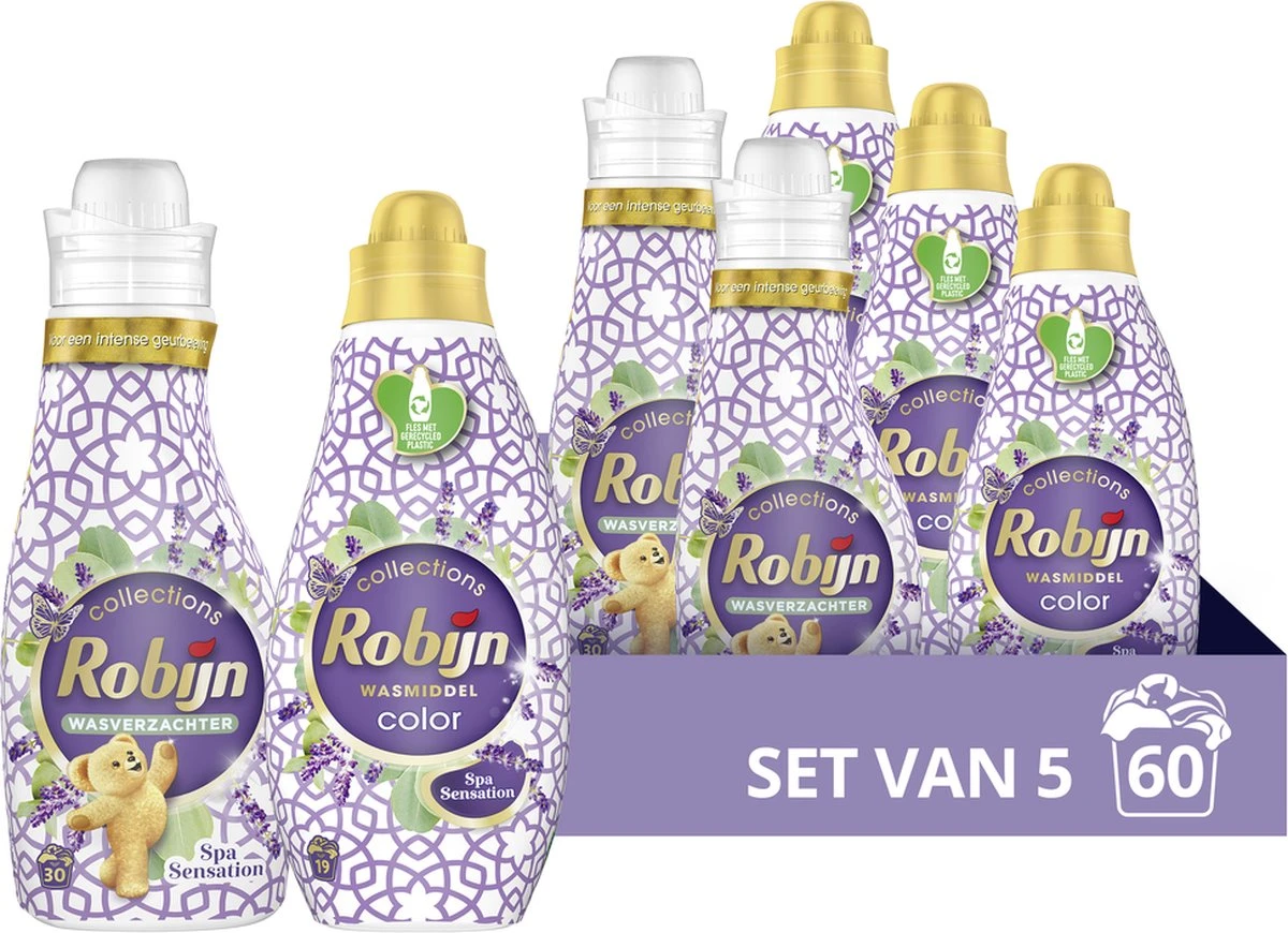 Robijn Perfect Match Spa Sensation Wasmiddel En Wasverzachter Pakket - 5 Stuks - Voordeelverpaking 3 Robijn Perfect Match Spa Sensation Wasmiddel En Wasverzachter Pakket - 5 Stuks - Voordeelverpaking