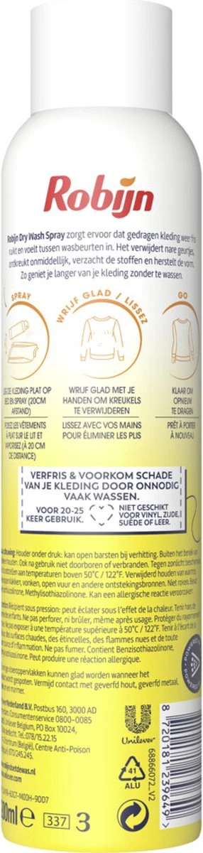 Robijn Zwitsal Dry Wash Spray - 6 X 200 Ml - Voordeelverpakking 3 Robijn Zwitsal Dry Wash Spray - 6 X 200 Ml - Voordeelverpakking - Afbeelding 2