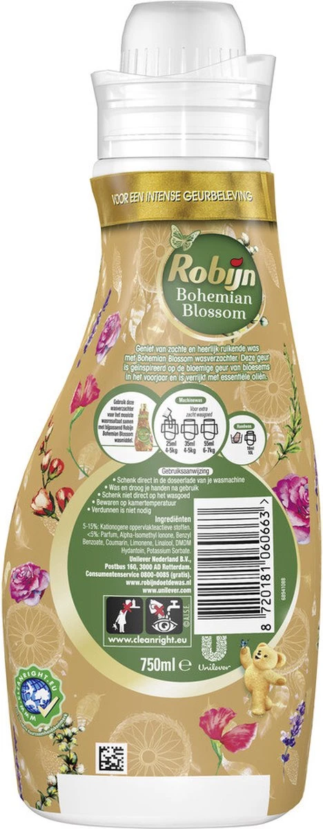 Robijn Collections Bohemian Blossom Wasverzachter - 8 X 30 Wasbeurten - Voordeelverpakking 10 Robijn Collections Bohemian Blossom Wasverzachter - 8 X 30 Wasbeurten - Voordeelverpakking - Afbeelding 8