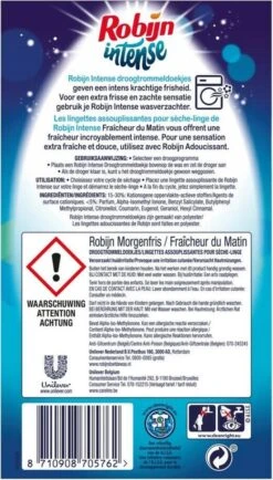 Robijn Intense Morgenfris Droogtrommeldoekjes - 9 X 20 Stuks - Voordeelverpakking 15 Robijn Intense Morgenfris Droogtrommeldoekjes - 9 X 20 Stuks - Voordeelverpakking -Beste Wasserie Winkel 683x1200